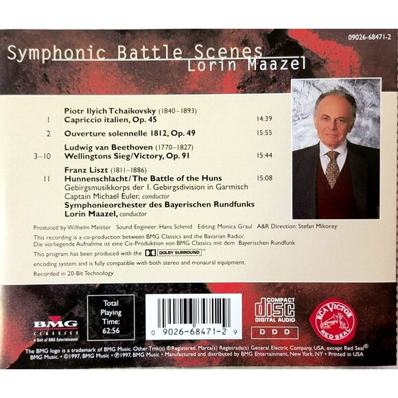 Symphonic Battle Scenes CD Beethoven Tchaikovsky Liszt Classical Music 36288cd - Picture 2 of 2